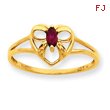 14K Gold Garnet January Birthstone Ring