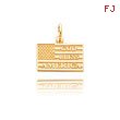 14K Gold God Bless America Flag Charm