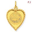 14K Gold Happy 20th Anniversary Charm