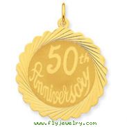 14K Gold Happy 50th Anniversary Charm