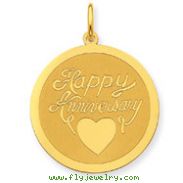 14K Gold Happy Anniversary Charm