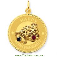 14K Gold Happy Anniversary With  Bells Charm