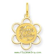 14K Gold Happy Birthday Charm