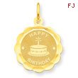 14K Gold Happy Birthday Charm