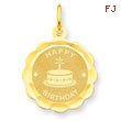 14K Gold Happy Birthday Charm