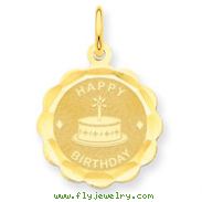 14K Gold Happy Birthday Charm