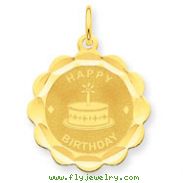 14K Gold Happy Birthday Charm