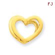 14K Gold Heart Chain Slide