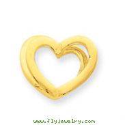 14K Gold Heart Chain Slide