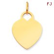 14K Gold Heart Disc Charm