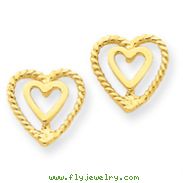 14K Gold Heart Earrings