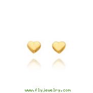 14K Gold Heart Screwback Earrings