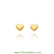 14K Gold Heart Screwback Earrings