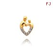 14K Gold Heart Shaped .05ct. Diamond Mother & Child Pendant