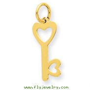 14K Gold Heart-Shaped Key & Lock Charm