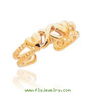 14K Gold Hearts & X Toe Ring