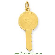 14K Gold Hearts On Key Charm