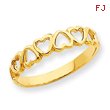 14K Gold High Polished Heart Band Ring