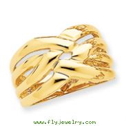 14K Gold High Polished Woven Dome Ring