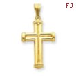 14K Gold Hollow Cross Pendant