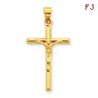 14K Gold Hollow Crucifix Pendant