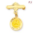 14K Gold Holy Family Medal Pin