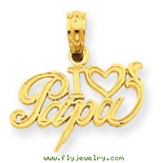 14K Gold I Heart Papa Pendant