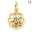 14K Gold I Love You Charm