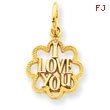 14K Gold I Love You Charm