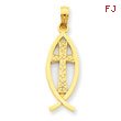 14K Gold Ichthus Fish Pendant