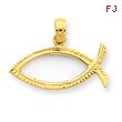 14K Gold Ichthus Fish Pendant