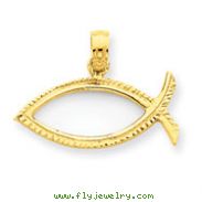 14K Gold Ichthus Fish Pendant