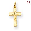 14K Gold INRI Crucifix Charm