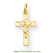 14K Gold INRI Crucifix Charm