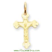14K Gold INRI Diamond -Cut Crucifix Charm