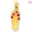 14K Gold January CZ Birthstone Flip Flop Pendant