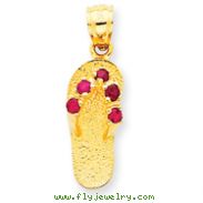 14K Gold January CZ Birthstone Flip Flop Pendant