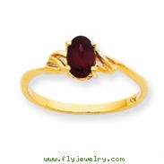 14K Gold January Garnet Birthstone Ring