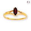 14K Gold January Garnet Birthstone Ring