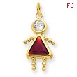 14K Gold January Girl Gemstone Charm