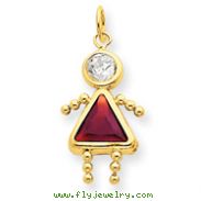 14K Gold January Girl Gemstone Charm