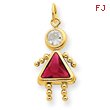 14K Gold July Girl Gemstone Charm