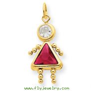 14K Gold July Girl Gemstone Charm