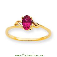 14K Gold July Ruby Birthstone Ring
