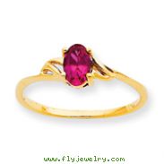 14K Gold July Ruby Birthstone Ring