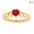 14K Gold July Ruby Birthstone Ring