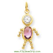 14K Gold June Boy Gemstone Charm