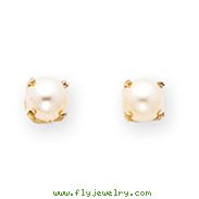 14K Gold June Cultured Pearl Post Earrings