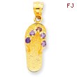 14K Gold June CZ Birthstone Flip Flop Pendant