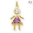 14K Gold June Girl Gemstone Charm